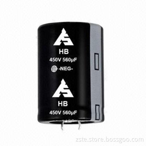 Snap-in aluminum electrolytic capacitor for switching power and inverter smoothing, 450V/560uf/3000h